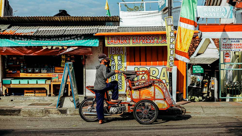 becak padicab in yogyakarta, java