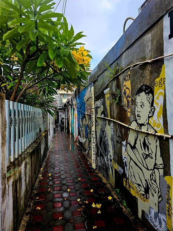 colourful murals in yogyakarta