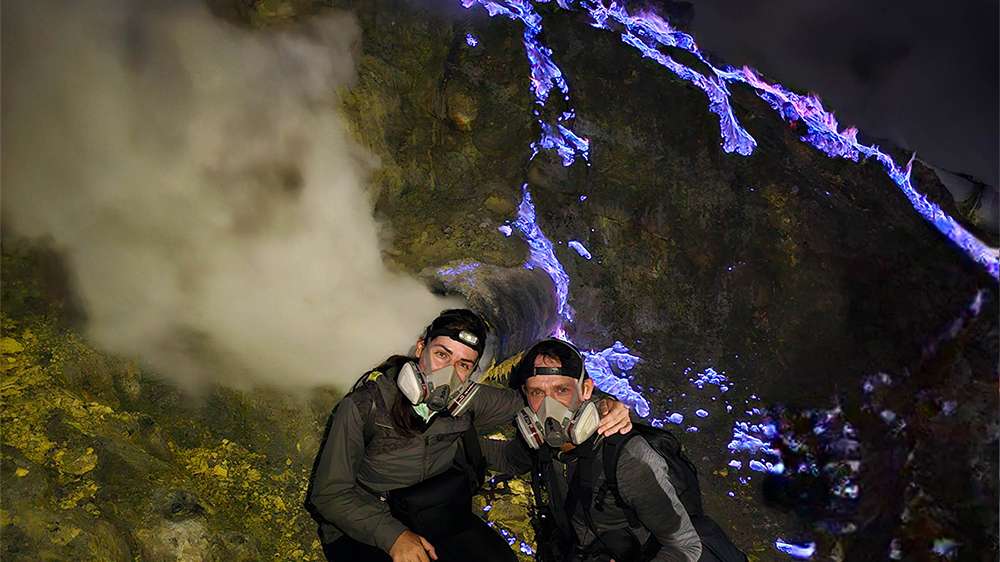 ijen crater blue fire in east java indonesia