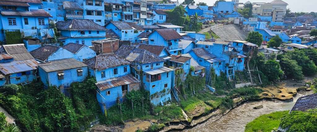 kampung biru blue village malang east java featured image