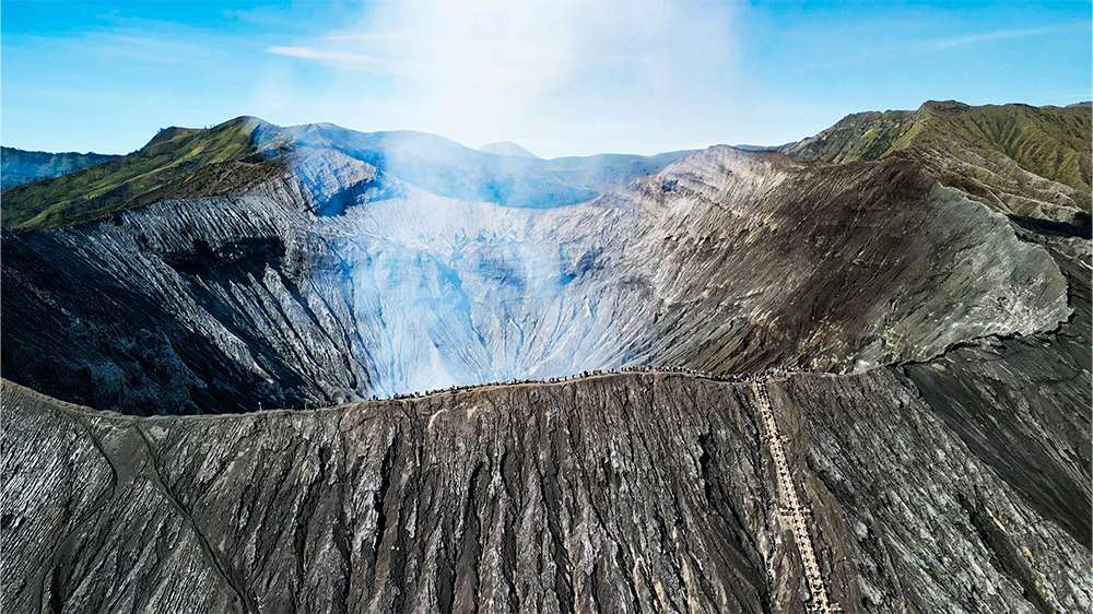 mount bromo crater east java indonesia