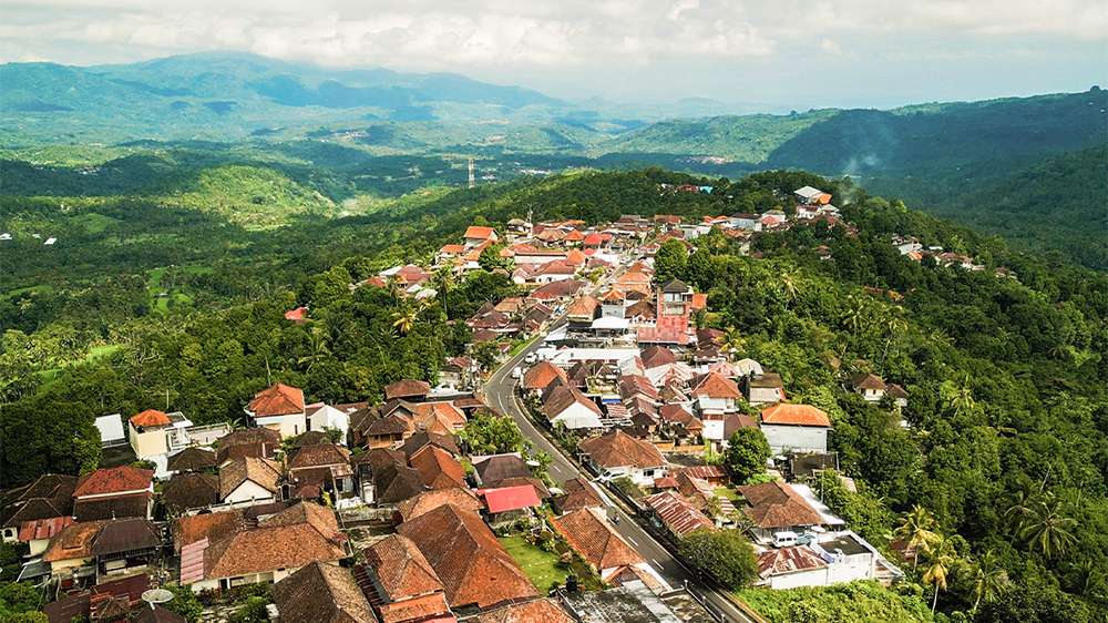 munduk north bali from bird's eye view