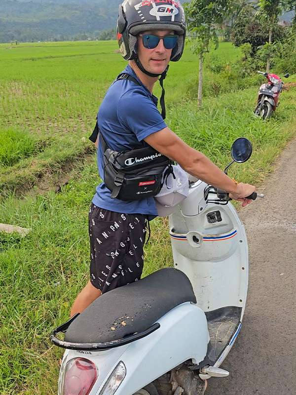 scooter in harau valley sumatra