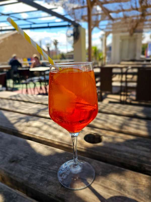 aperol spritz at merabanyal food court