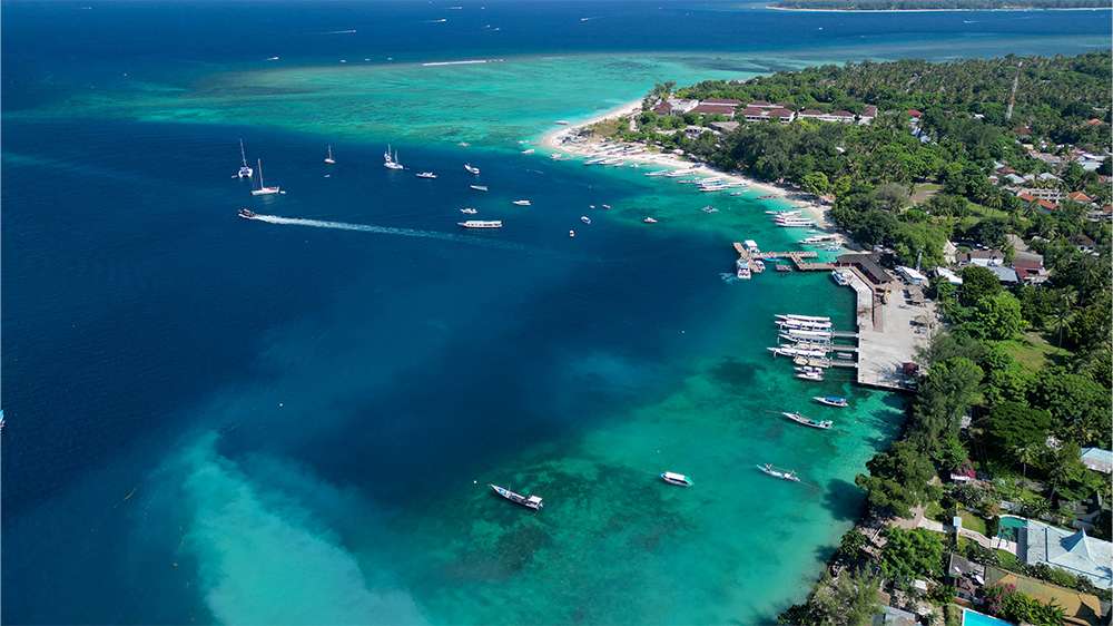 gili islands birds eye view