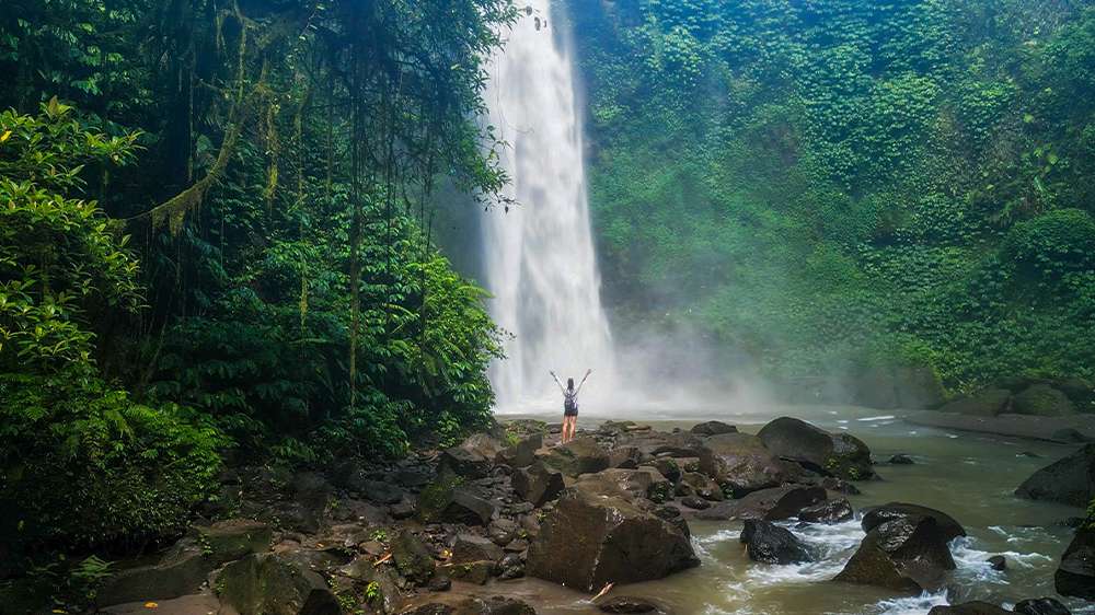 nung nung waterfall bali indonesia