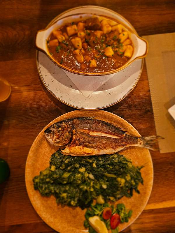 istrian cuisine_gnocchi goulash_mangold_grilled fish