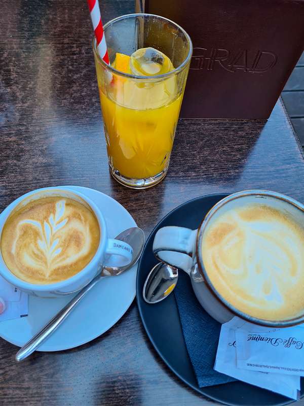 morning coffee at bistro grad in rijeka