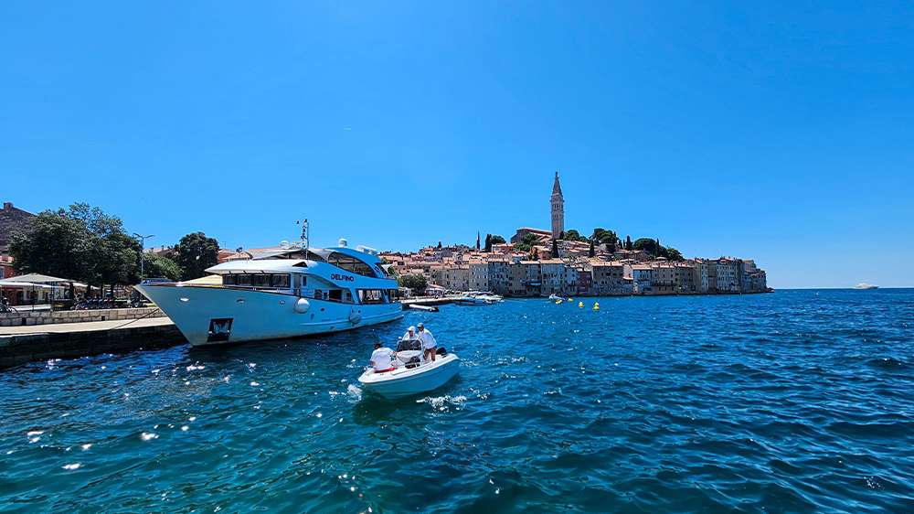 rovinj old town views from the boat fueling station