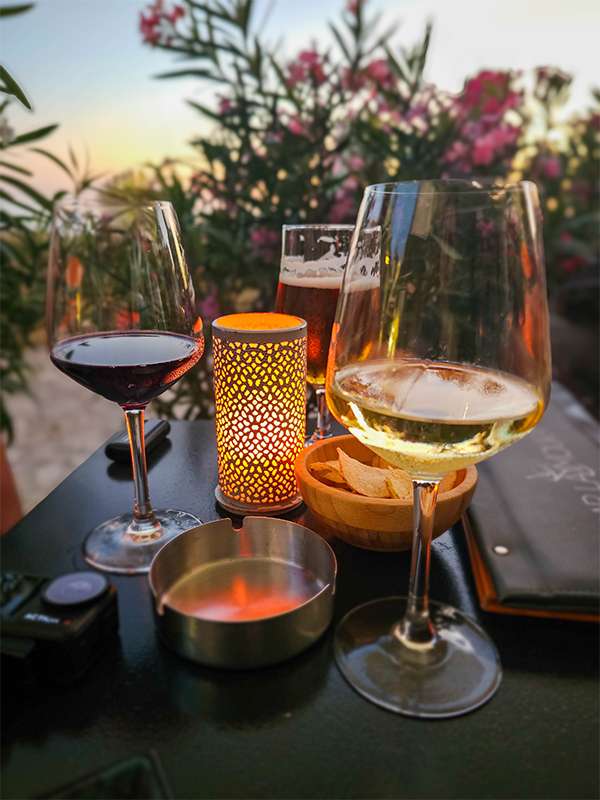 sunset drinks at la moura wine bar in rovinj