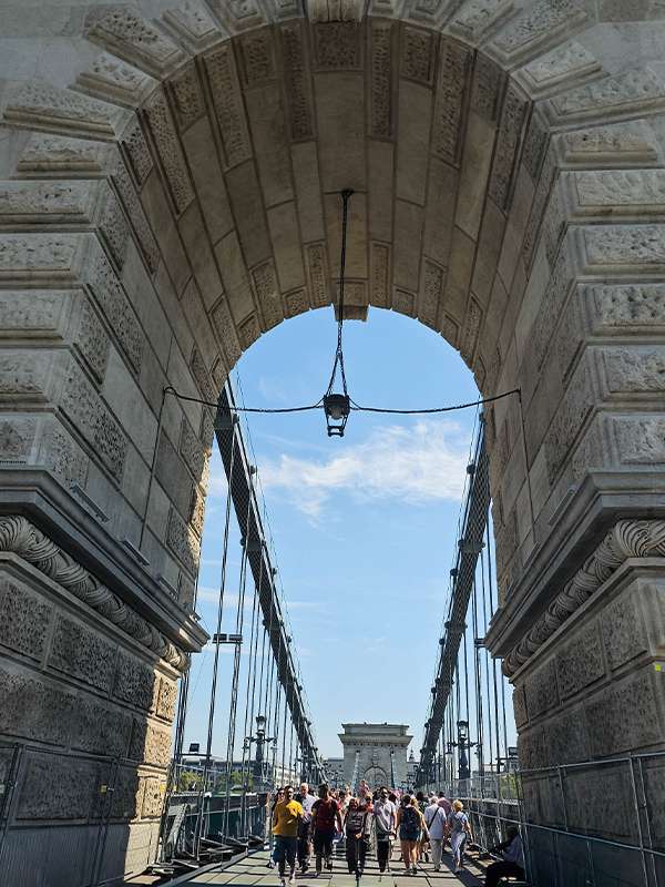 chain bridge crossing, budapest, hungary