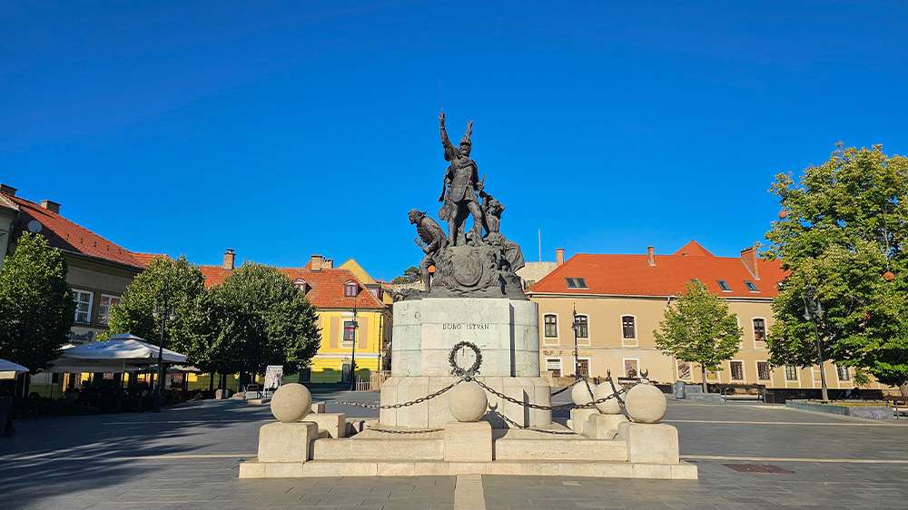 dobo istvan statue, eger, hungary
