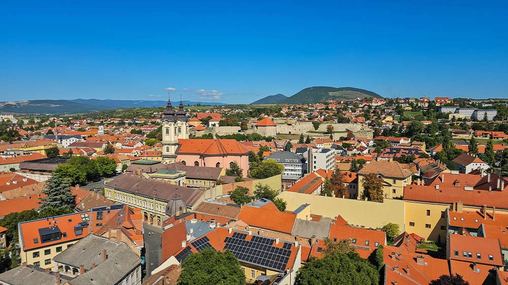 panoramic view of eger from the observatory terrase