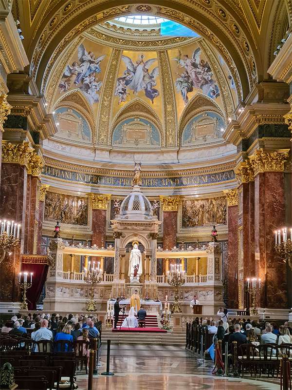 st stephen's basilica inside, budapest, hungary