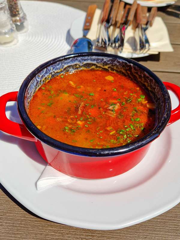 traditional hungarian goulash soup