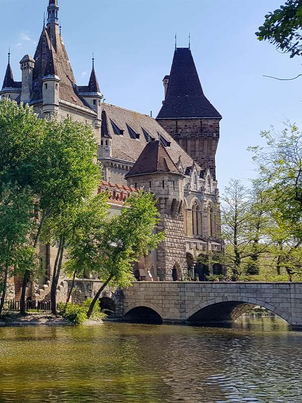 vajdahunyad castle in varosliget, budapest, hungary