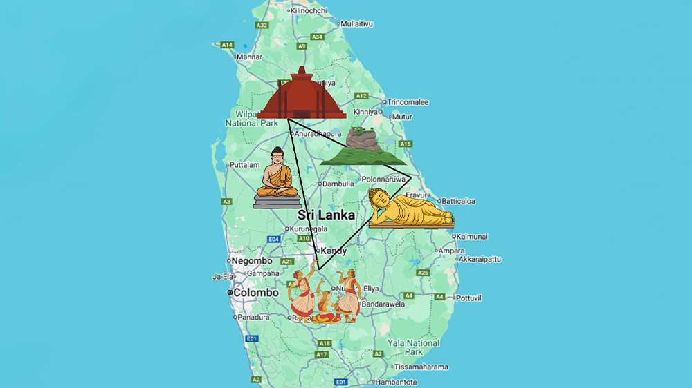 sri lanka cultural triangle map,things to do