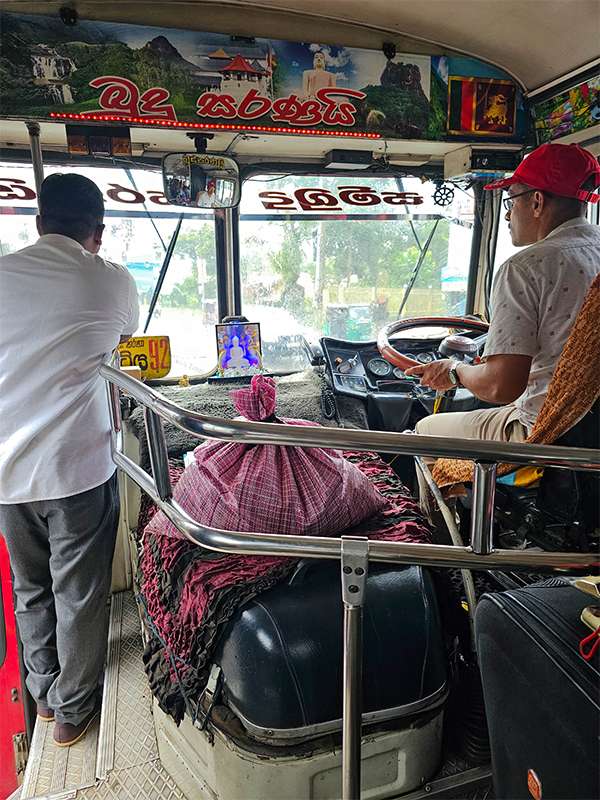 travelling on a local bus in sri lanka