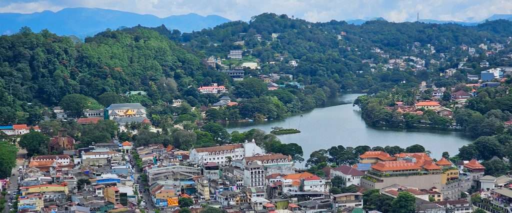 kandy city centre from bird's eye view