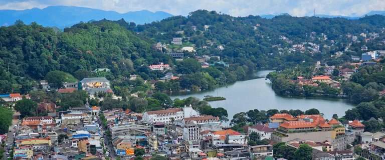 kandy city centre from bird's eye view