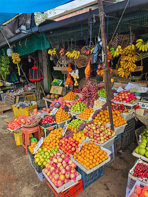 kandy's local market, fruit stall, sri lanka