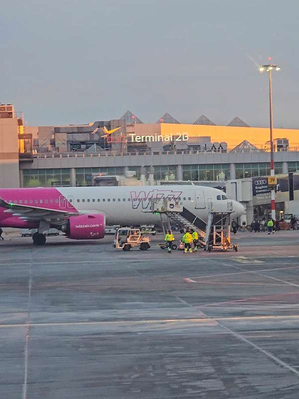 arriving to budapest airport, hungary