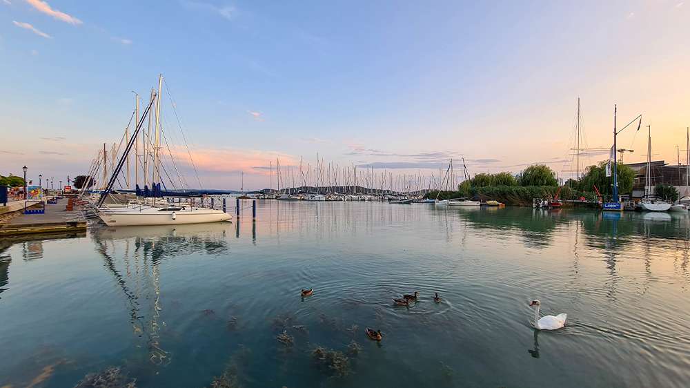 balatonfured marina, sailing boats, balaton, hungary