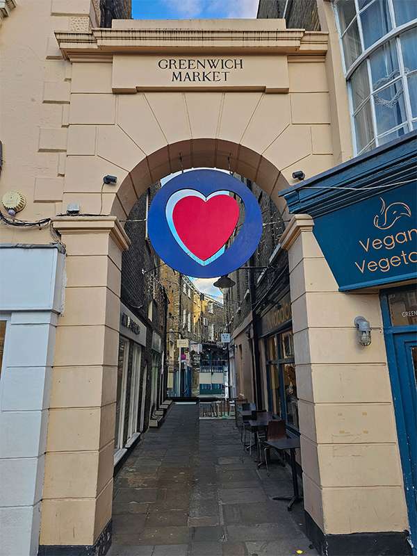 greenwich market entrance, london, england