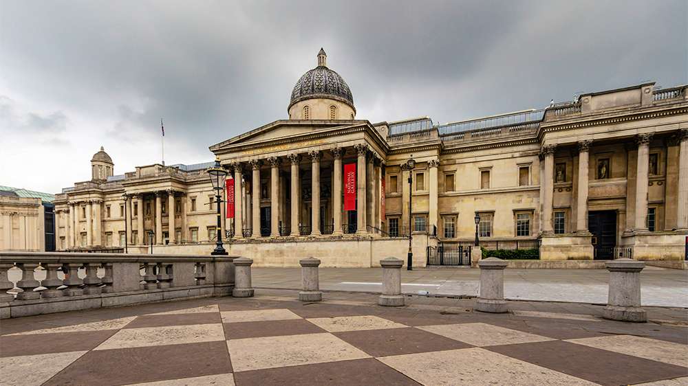 national gallery at trafalgar square in london, england