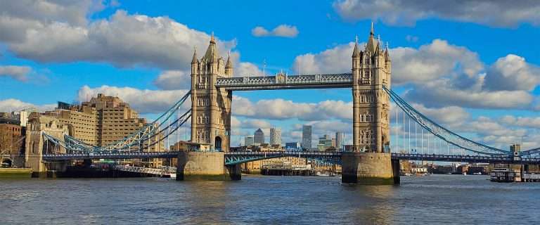 tower bridge in london, river view, england