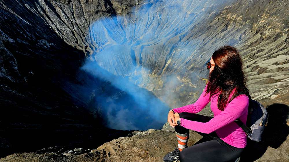 Mount bromo active volcano in east java, indonesia