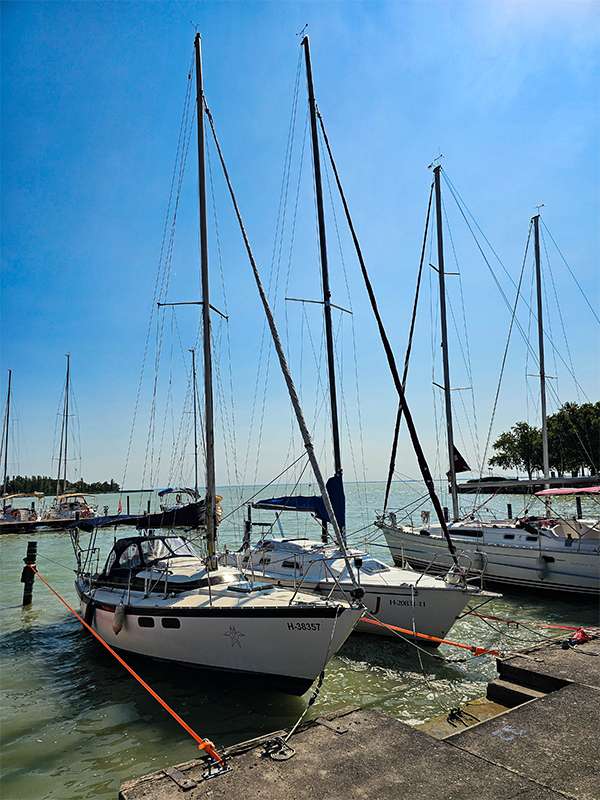 sailing boats at balatonfured marina, balaton, hungary