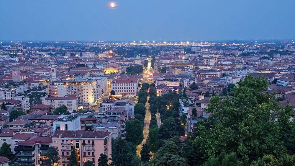 citta bassa new town in bergamo, italy