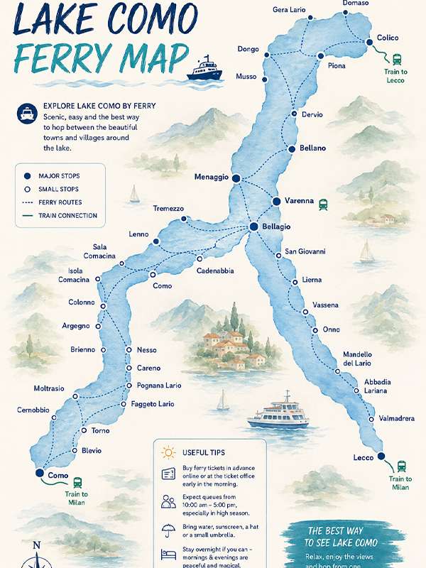 lake como ferry map, italy
