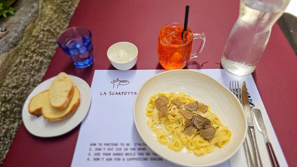 lunch at la scarpetta in varenna, lake como, italy