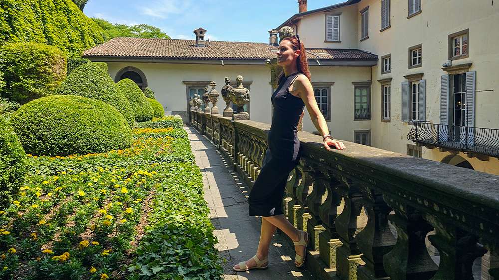 palazzo morini garden in bergamo, italy