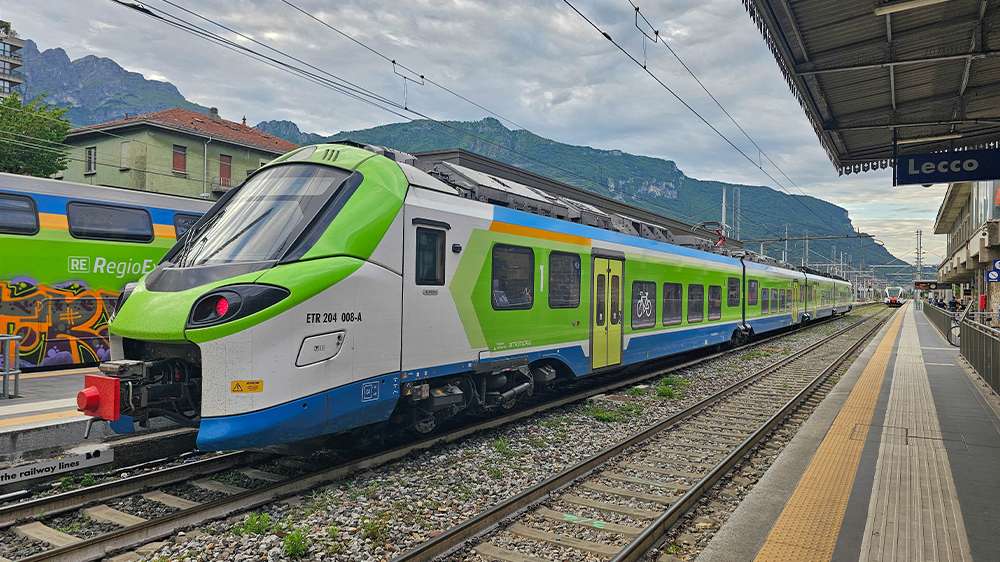 train from Lecco to Varenna Esino at Lake Como, Italy