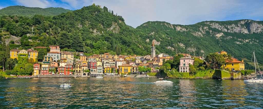 varenna coastal views from the lake, lake como, italy