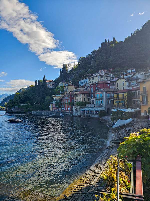 varenna waterfront, colourful houses, lake como, italy