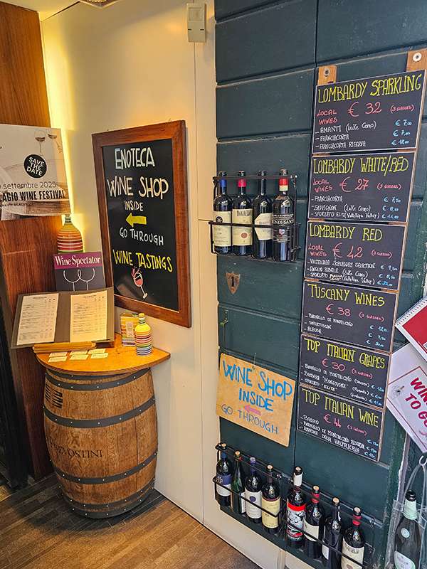 wine shop and wine tasting on salita serbelloni, bellagio, lake como, italy